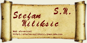 Stefan Milikšić vizit kartica